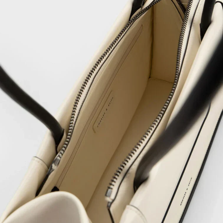 Charles & Keith Daylla Tote Bag - Cream