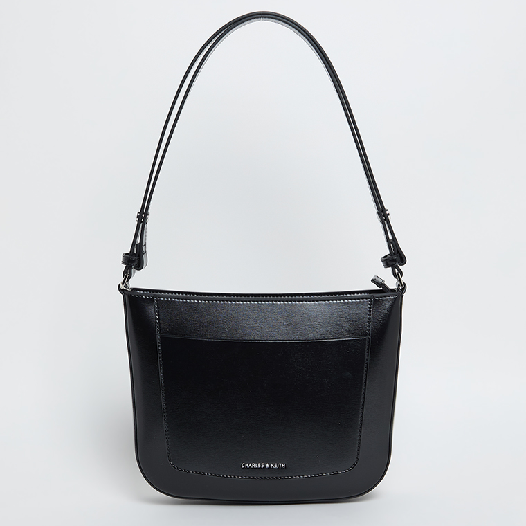 Charles & Keith IRIE Logo Detail Shoulder Bag
