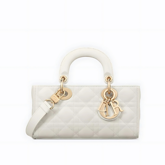 Dior Small Lady D-Joy Bag White Lambskin Cannage