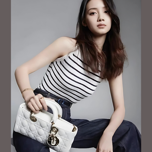 Dior Small Lady D-Joy Bag White Lambskin Cannage
