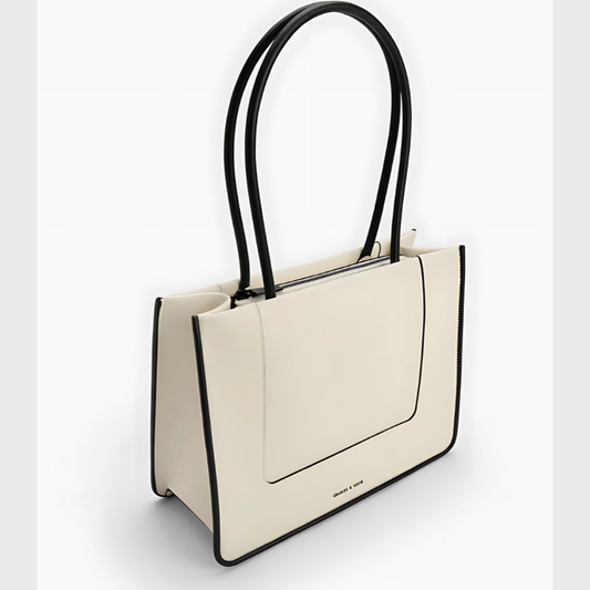 Charles & Keith Daylla Tote Bag - Cream